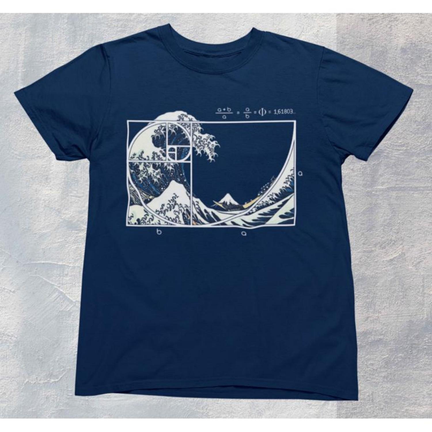 

The Great Fibonacci Wave Classic T Shirt Hokusai Kanagawa 100 Premium Quality XXXXXL