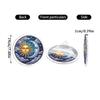 Round Stained Glass Panel with Floral and Landscape Pattern Suncatcher Window Hanging Decoration for Home and Office