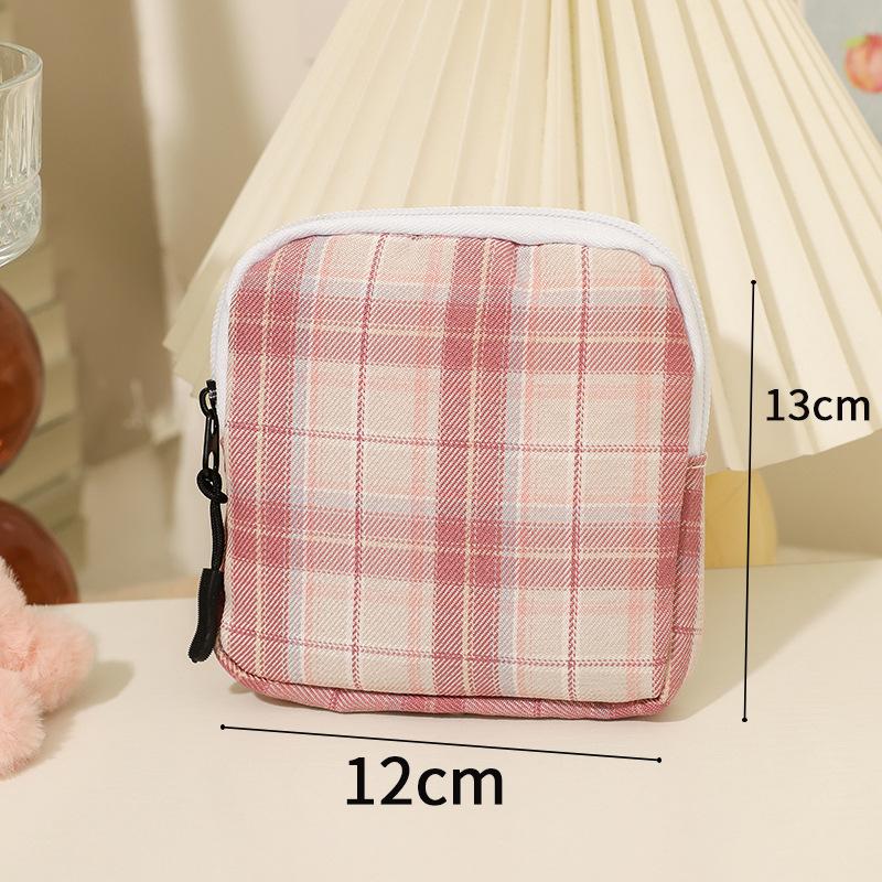 Women Portable Sanitary Napkin Tampon Storage Bag Cotton Travel Makeup Storage Bag Literary Zipper Coin Purse Sundries Storage