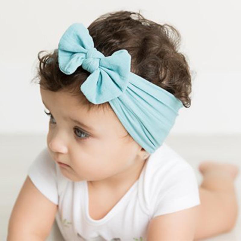 New 3pcs set, children's headband, baby nylon bow does not hurt the skin, wide headscarf, baby headband.