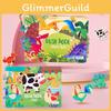 Dinosaur Quiet Stickers Book For Kids Educational Puzzles With Reusable Cards