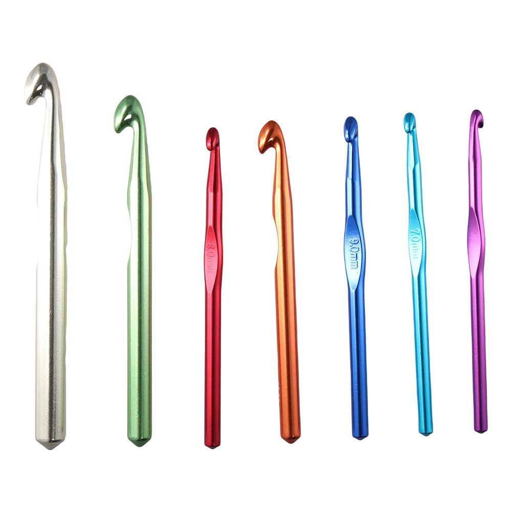 6.5mm,7mm,8mm,9mm,10mm,12mm,15mm Large Crochet Hooks Aluminum Large Weaving Tool 7Pcs/Set Hand Yarn