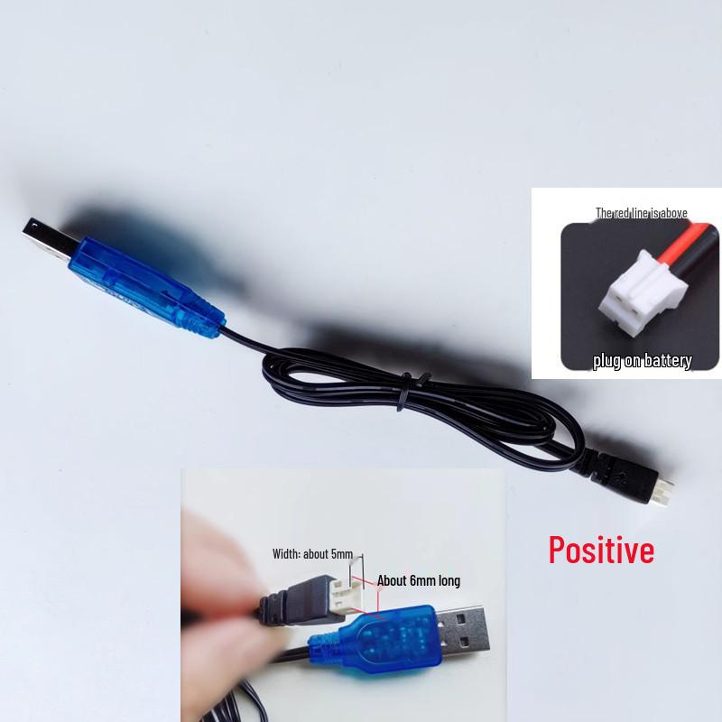 Compact USB Charger Cable for 3.7V Remote Control Helicopter Drone