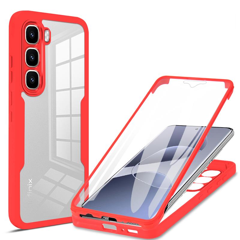 

Противоударный прозрачный чехол для телефона с двухсторонней защитой 360° для Infinix Hot 60 / Hot 60 Pro / Hot 60 Plus / Hot 60i с полной защитой экрана и объектива Infinix Hot 60 Pro