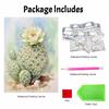 Frameless Pearl Painting Kit Cactus Pattern DIY 3D Bead Art Canvas Relaxing Handmade Craft for Adults Home Decor