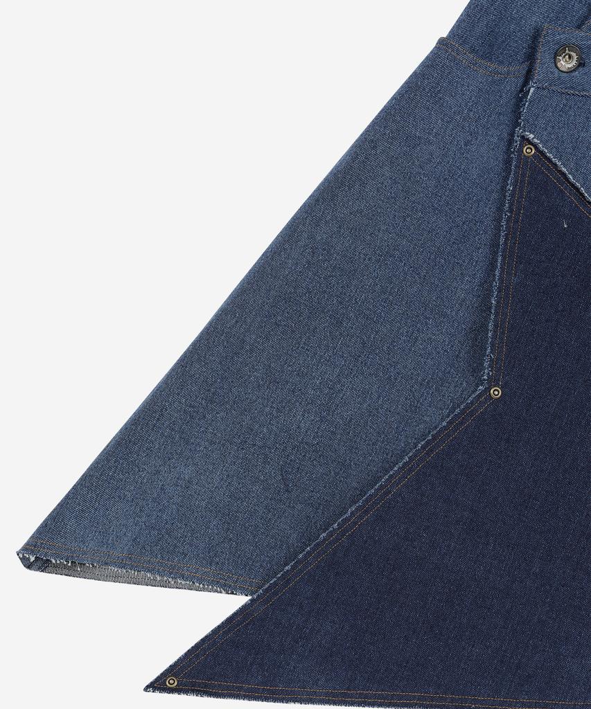 Problem Always Mixed Denim Star Wrap Skirt