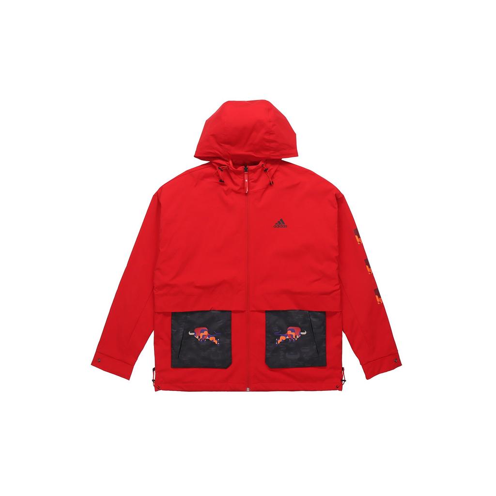 Adidas CNY Series Jacket Casual Sports Hooded Outerwear Men Outerwear Red GP1822