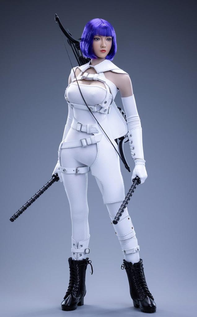 HAMRETHYPPZ 1/6 Scale Costume Female Figure with Archer Suit, Sexy Combat Uniform, and Combat Belt (Body, Head, and Shoes Not Included) (White)
