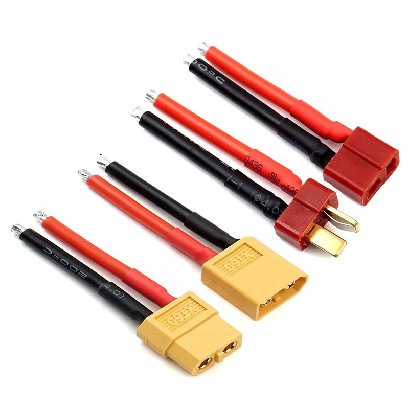 Deans Ultra Pigtail Cable T Plug Connector Male/Female 10Cm 12/14Awg Soft Silicone Wire For Rc Quadcopter Lipo Battery Expand