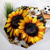Retro Sunflowers Umbrella Automatic Open/close, Sturdy Iron Frame & 8-Rib Struct, Umbrella for Women & Men, Valentine's Day Gift