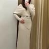 2025 Autumn European & American Women's High Neck Irregular Batwing Sleeve Long Dress