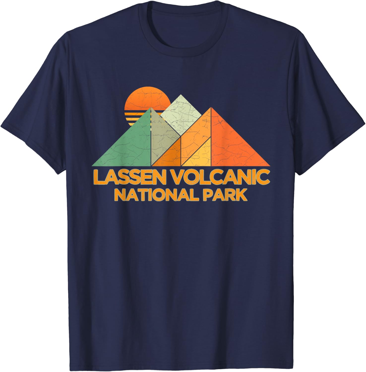 Retro Vintage Lassen Volcanic National Park Men T Shirt 3XL темно-синий