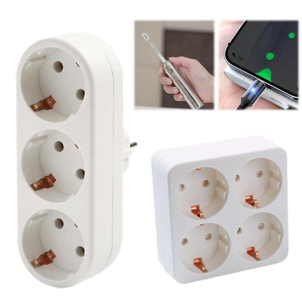Universal 1 To 3/4 Way EU Conversion Plug Fire Resistant 16A Power Socket Plug 250V Travel Adapter International Travel