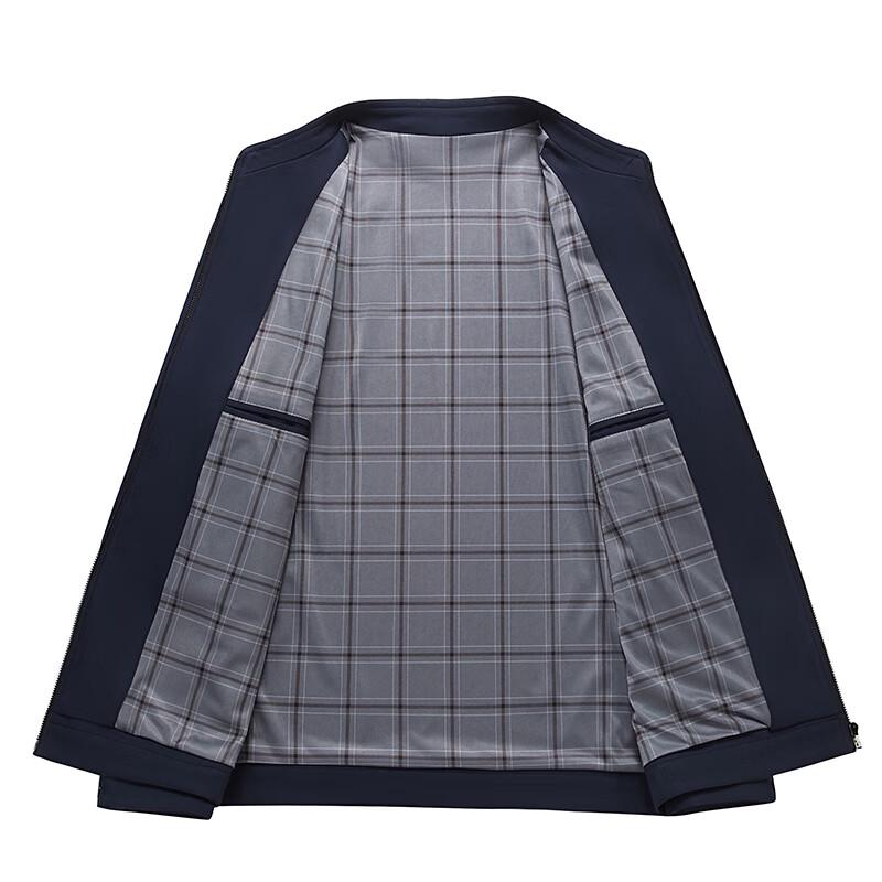 Fengxun Men's Solid Stand Collar Casual Jacket