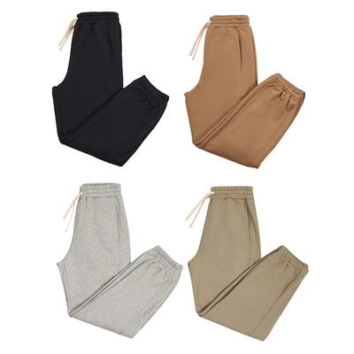 Autumn and Winter Velvet Sweatpants Men's Casual Sports Straight-leg Tied Men's Pants Trendy Brand American Trendy Men's Pants