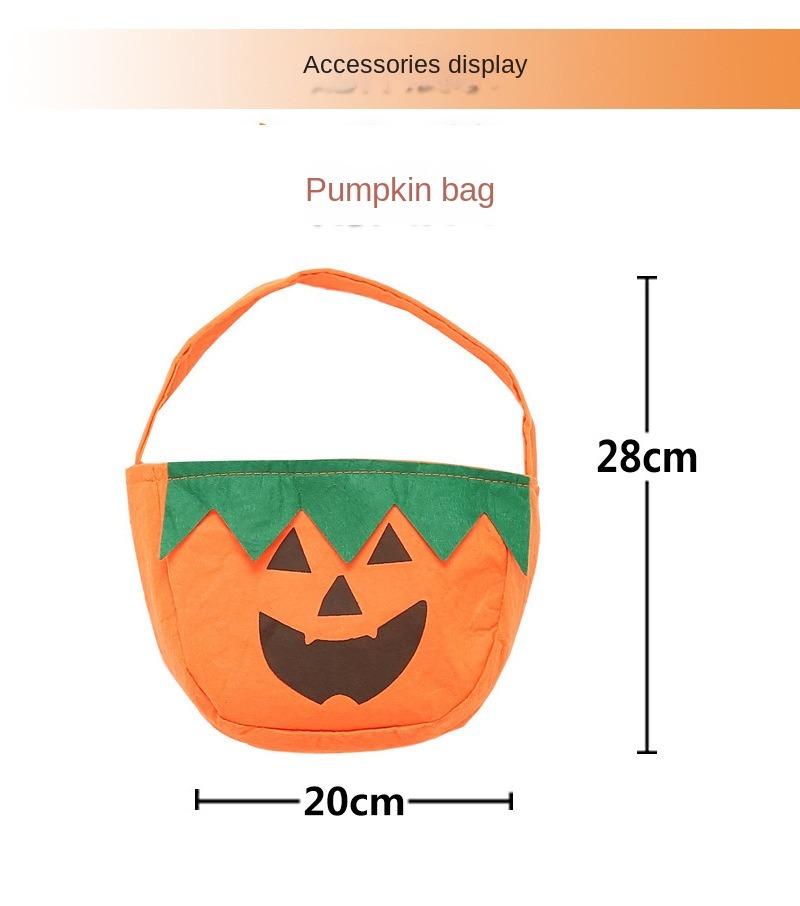 Halloween Costume for Adults and Children Pumpkin Costume Pumpkin Hat Pumpkin Bag Costume Set One Size