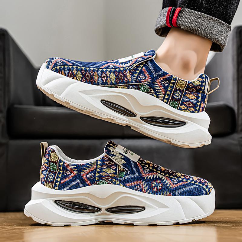 Men’s Sports Shoes Casual Street Style Platform Sneakers Students Over Sized Printed Skateboard Shoes Height Increase
