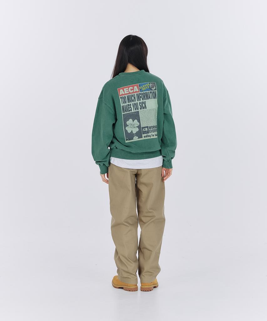 AECA Aeca Social Balance Sweat Shirts-Washed Green