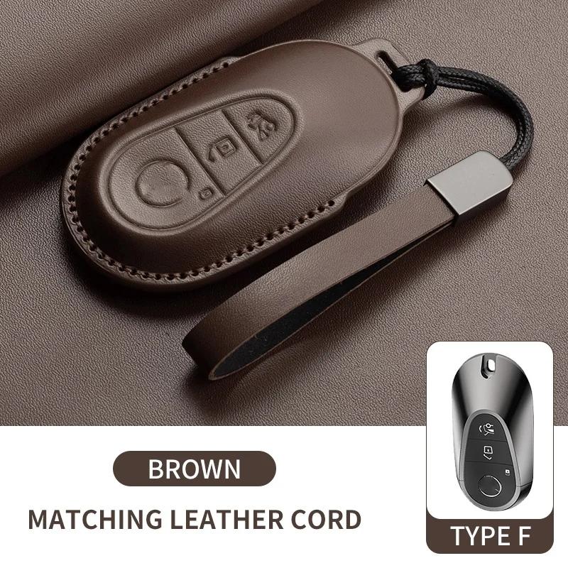 Leather Car Key Case Cover For Mercedes Benz E C G M R S Class W204 W212 W176 GLC CLA GLA AMG 2025 Key Shell Car Accessories