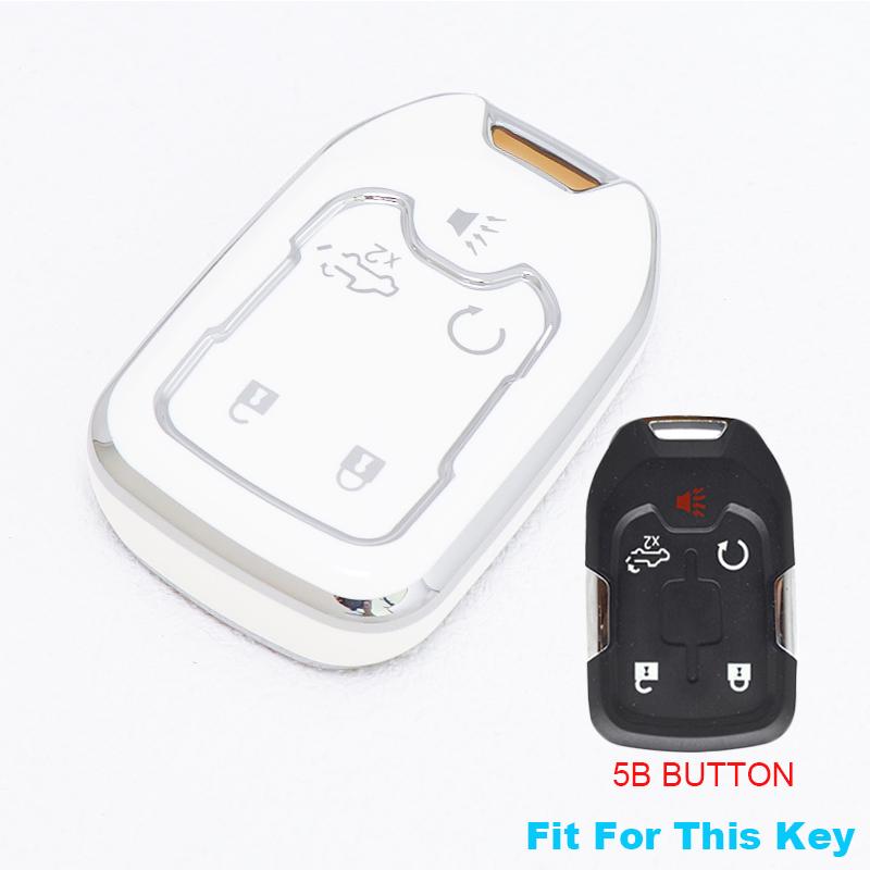 5/6 Button Shell Fob Cover Holder For GMC Sierra Acadia Terrain Yukon for Chevrolet Silverado Suburban Tahoe  Car Key Case Smart