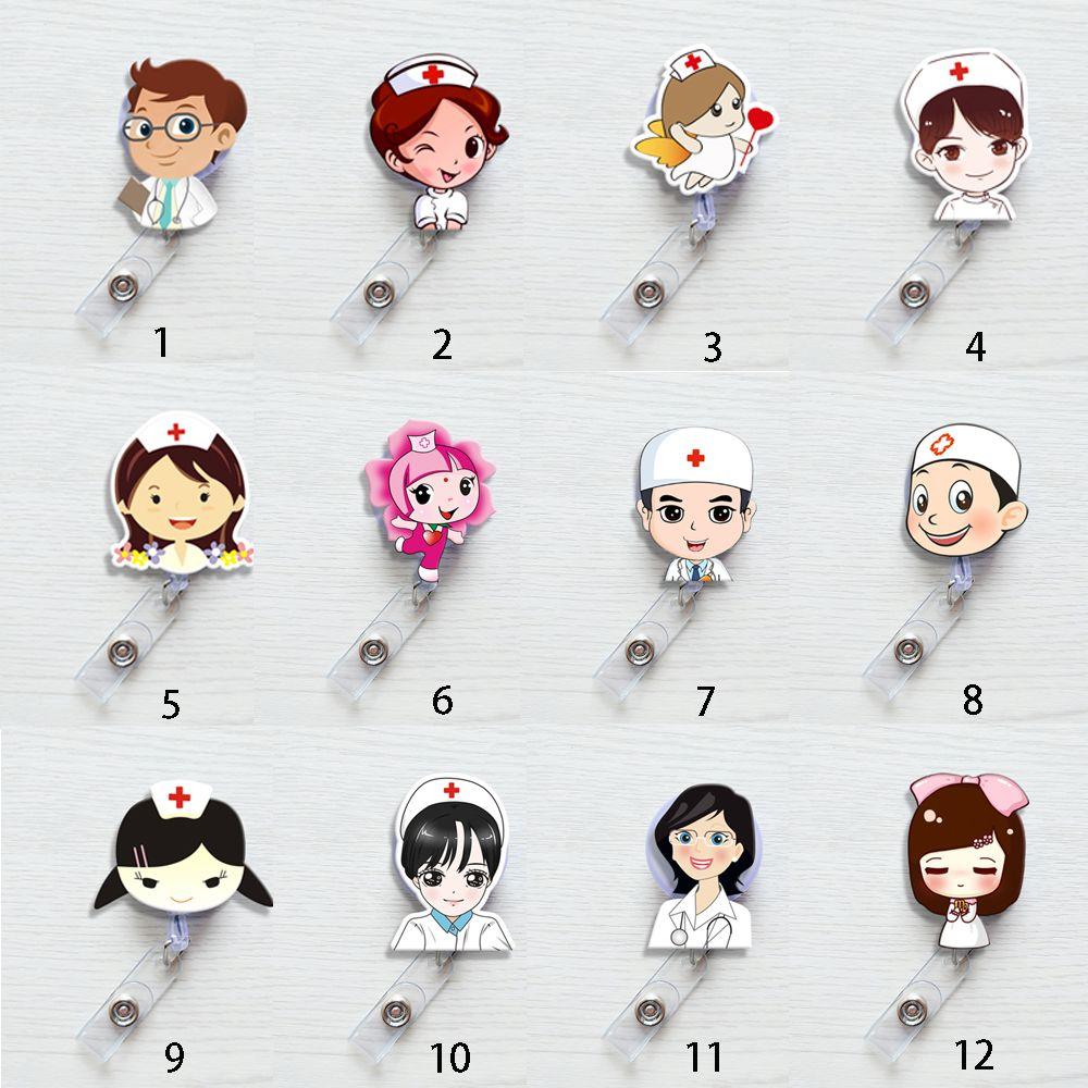 Fashion Stationery Office Supplies Mini Badge Holder Retractable ID Name Card Lanyards