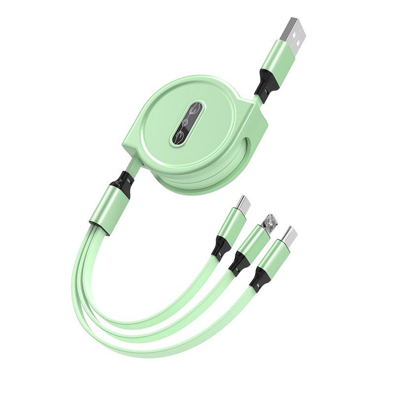 Universal 3-in-1 Fast Charging Cable: Compatible with Apple, Android, and Type-C Devices