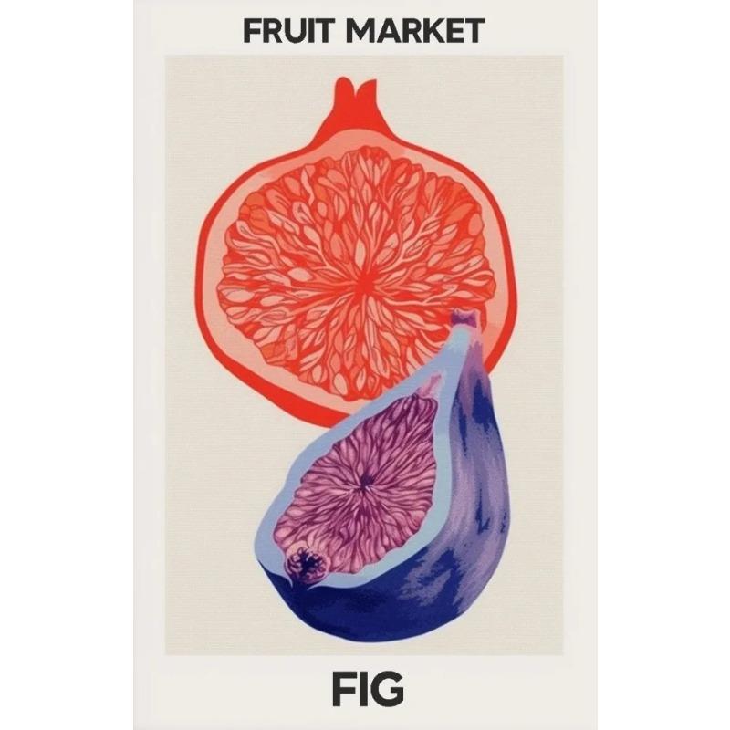 Mercato Frutta Verdura Limone Fragola Papaia Cibo Poster Pittura su Tela Arte Murale Immagini Cucina Casa Ristorante Decorazione