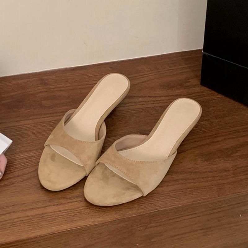 Fashion SUOJIALUN 2025 Summer New Brand Women Slipper Fashion Shallow Slip On Slides Thin Low Heel Outdoor Dress Casual Sandal Shoes