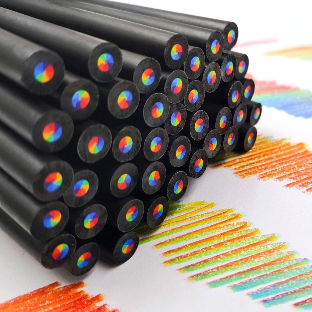 12 Rainbow Gradient Magic Pencils - Vibrant Graffiti and Painting Markers, Kawaii Creative Writing and Art Supplies, Stationery, Colorful Writing Pens