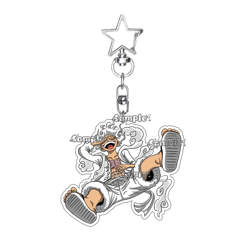 Cartoon Zoro Usopp Luffy Anime Characters Acrylic Keychain Ornaments Fashion Cool Figure Charm Backpack Accessories Keyring Toys