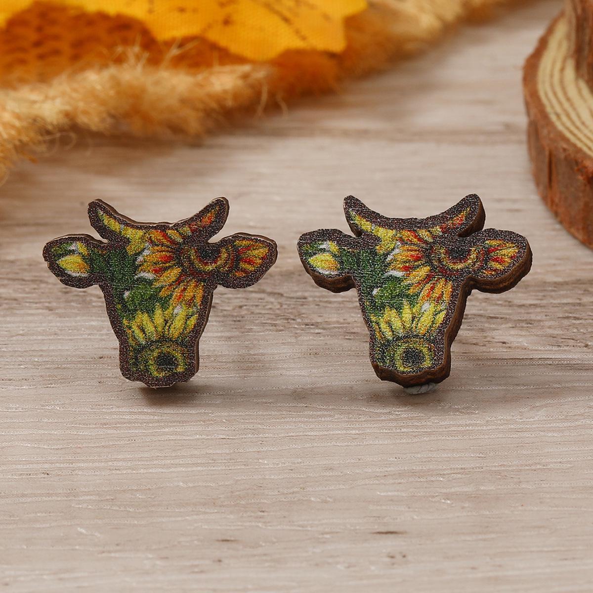 Cow Print & Leopard Hat Dangle Earrings - Stylish, Simple, Versatile.
