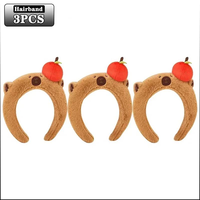 1-10PCS Plush Capybara Hair Hoop High Cranial Top Headband Cute Wash Headband Hair Accessories for Girls Kids Accessories