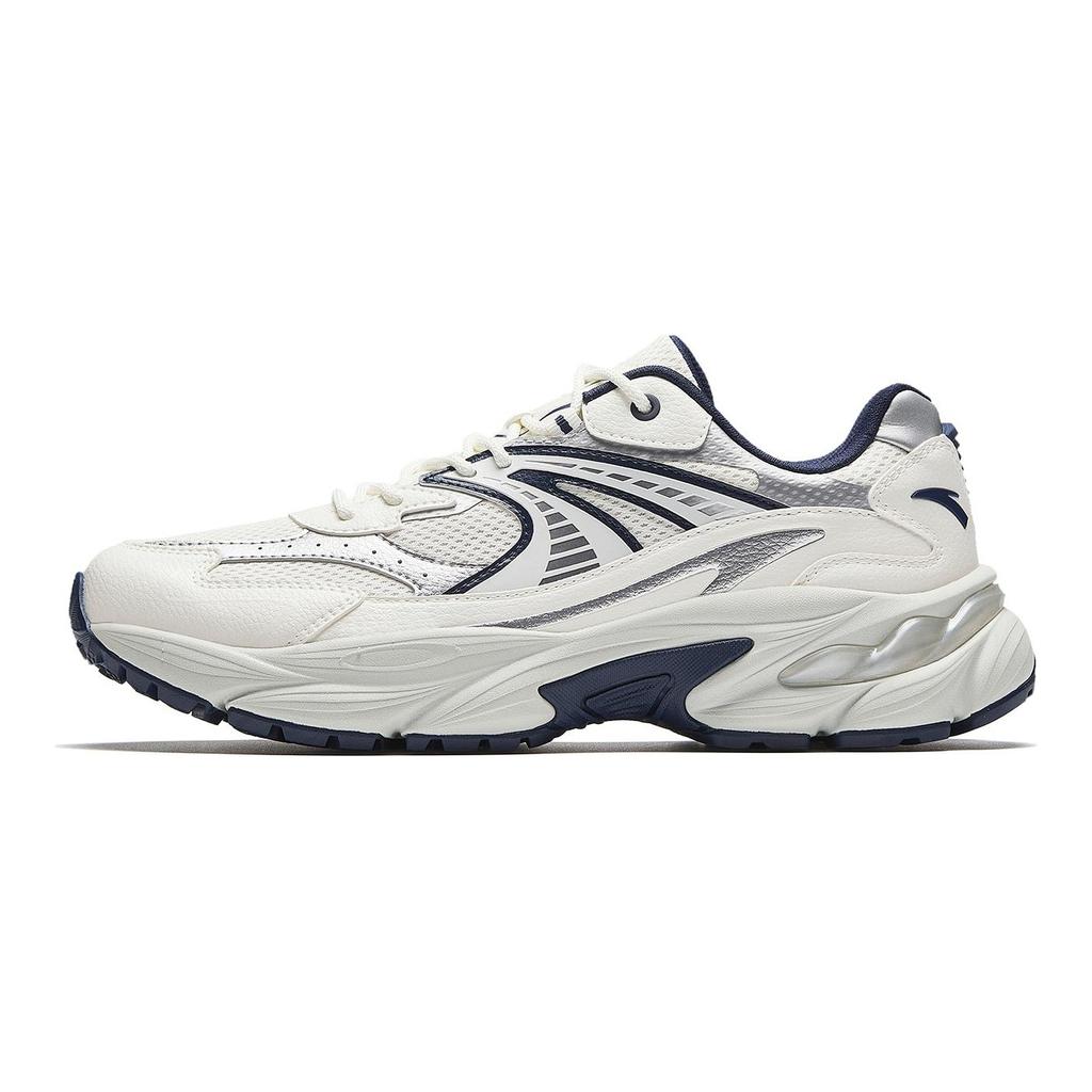 Anta AT802 Cushioning Abrasion Resistant Height Increasing Casual Shoes Men's Ivory White/Silver/New Ink Blue 912618882-3