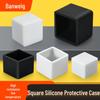 Silicone Anti-slip Chair Leg Cap - Heat Resistant, Square Rubber Sleeve for Steel Pipe with Protective Electroplated Finish