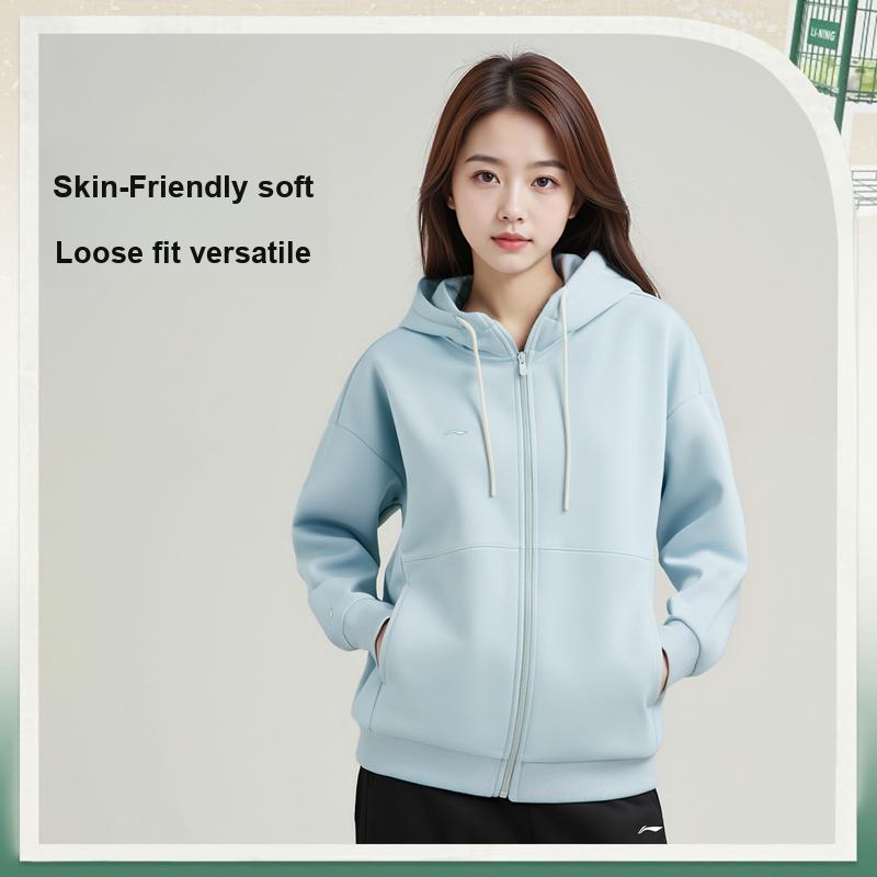 Li-Ning Maglione Girocollo Sportivo Versatile Moda Comodo Trendy Vitalità Semplice Felpa Felpa Donna AWDVJ00-3