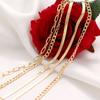 Retro and Exaggerated Multi-layer Metal Chain Bead Chain Anklet Fashion Trend Girl Multi-layer Anklet Temperament Jewelry