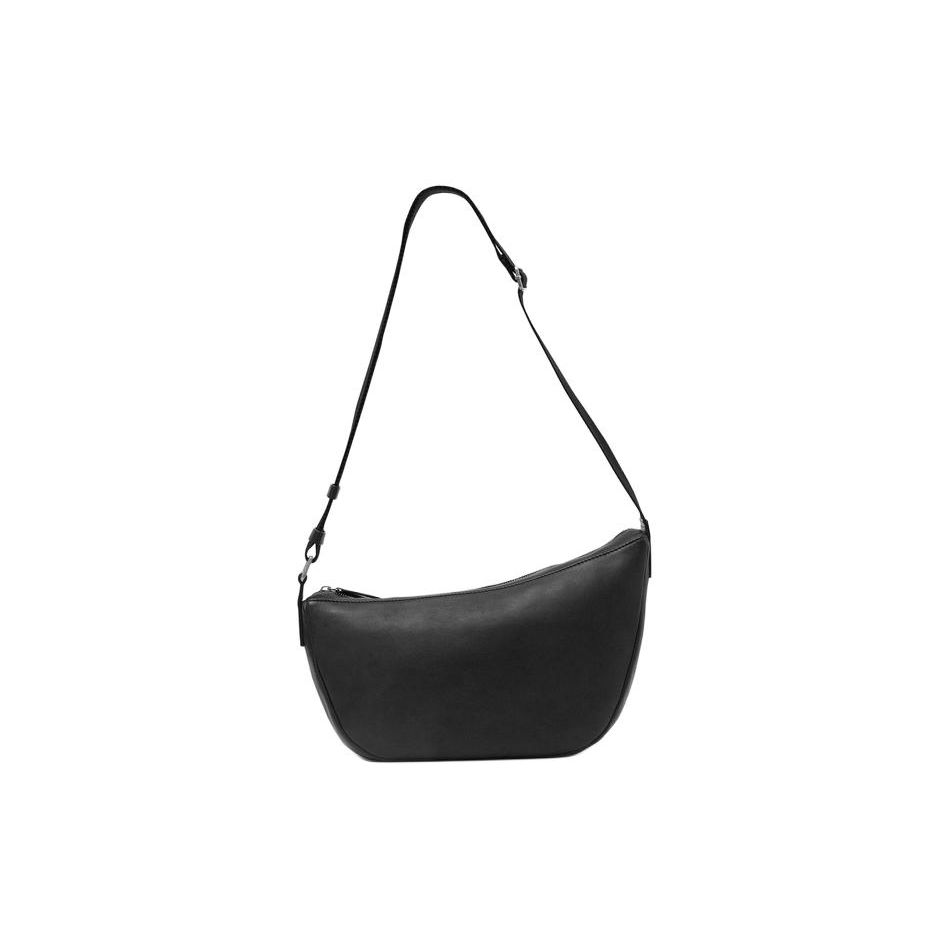 

COS Fashion Casual Zipper Closure Sheepskin Crescent Bag Handheld Shoulder Crossbody Bag Regular Men bags Black 1179492001 Black