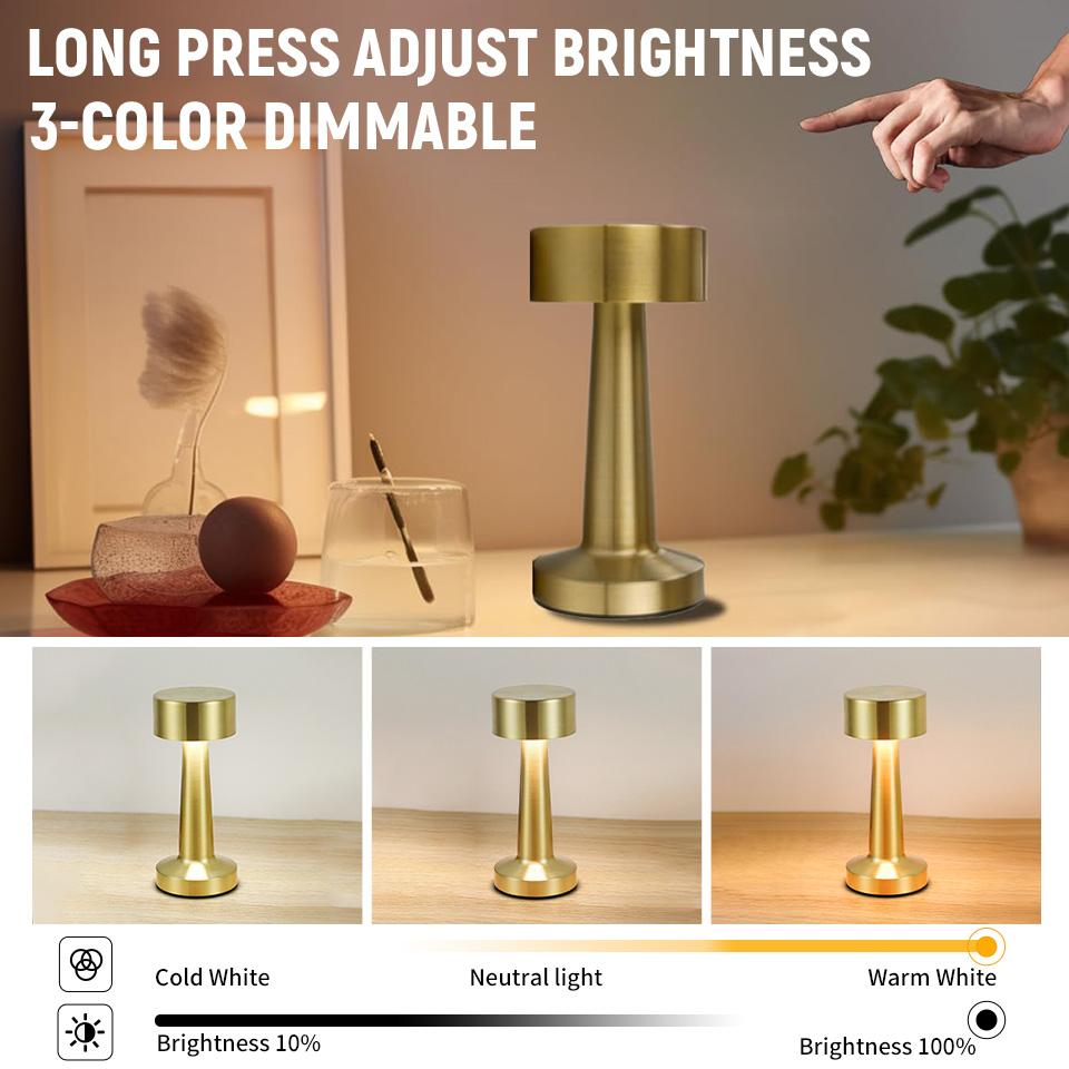 USB Rechargeable Touch Senso Lamp Room LED Bedside Decorative Table Lamp Restaurant Bar Desktop Mood Lighting Night Lights Decor