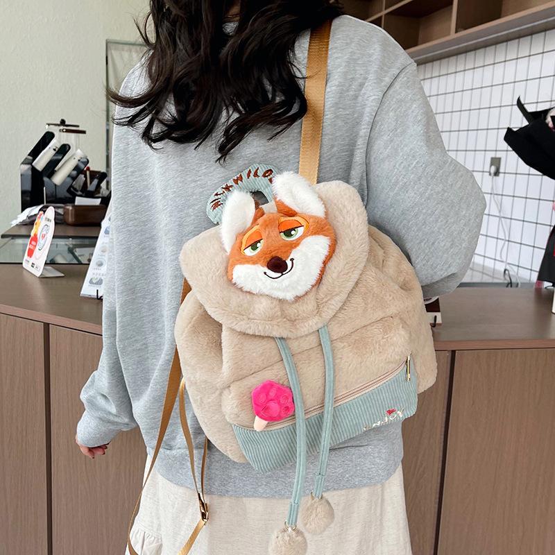 Schoolbag1011 New Plush Rabbit Backpack Crazy Animal Fox Cute Rabbit Leisure Trip Student Commuter Bag