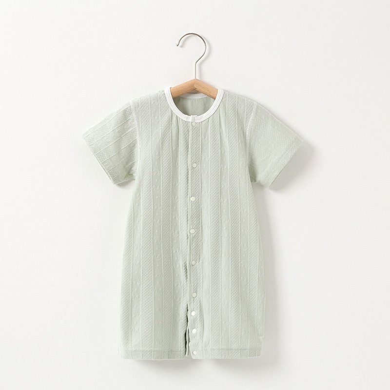 Newborn Baby One-Piece Romper Summer Thin Cotton Jumpsuit Unisex Soft Short-Sleeve Breathable Clothing
