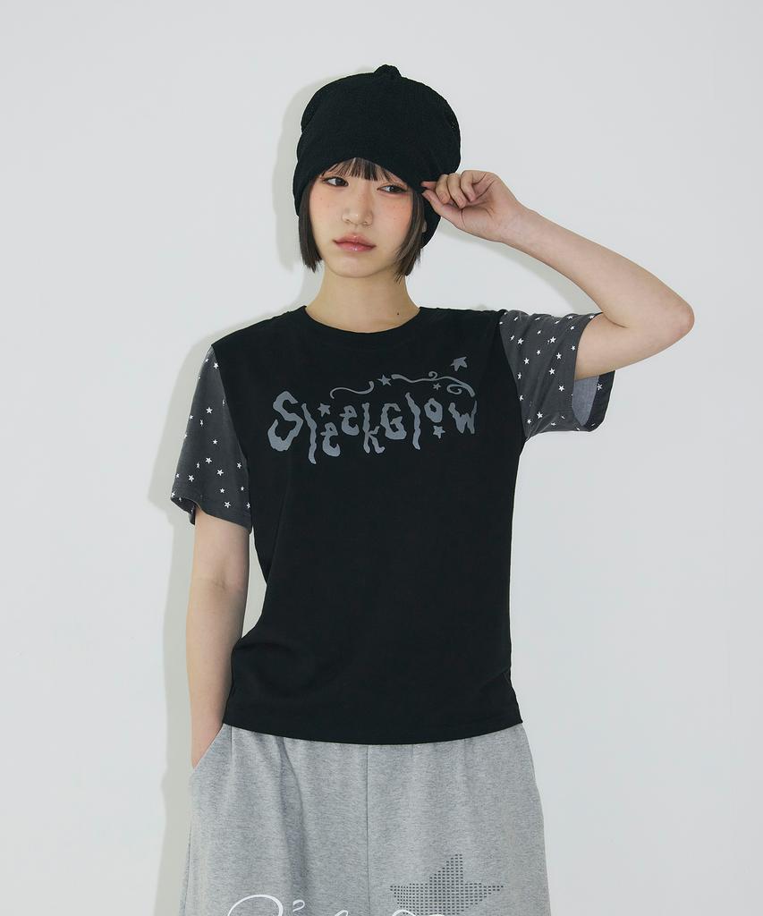 Seulliggeullou Shooting Star Color Block T-Shirt [Black]