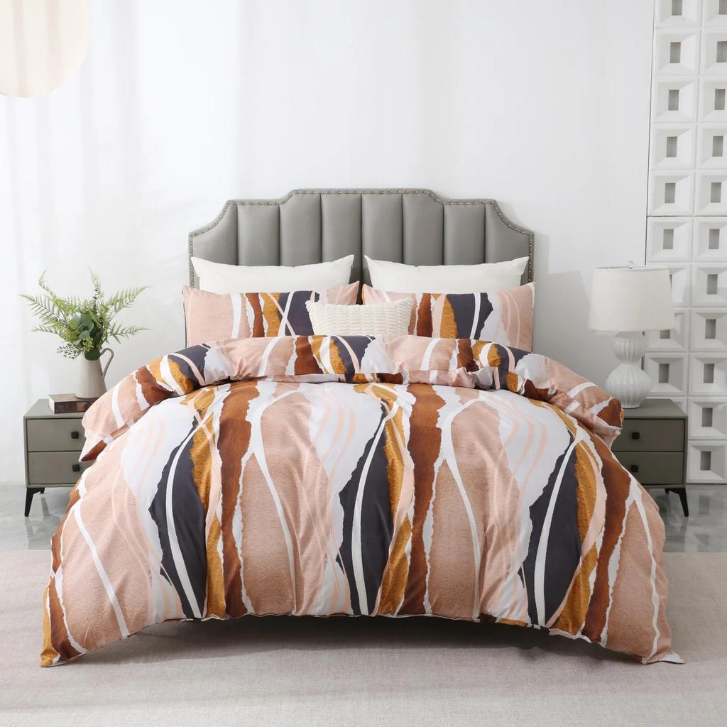 Simple Stripes Duvet Cover Twin Full King Modern Geometric Striped Comforter Cover 2/3pcs Microfiber Reversible Boho Bedding Set