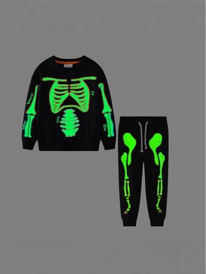 Felpa di Cotone per Ragazzi di Halloween Luminosa al Buio