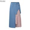 Gonne Estive Casual da Donna con Stampa Floreale Patchwork
