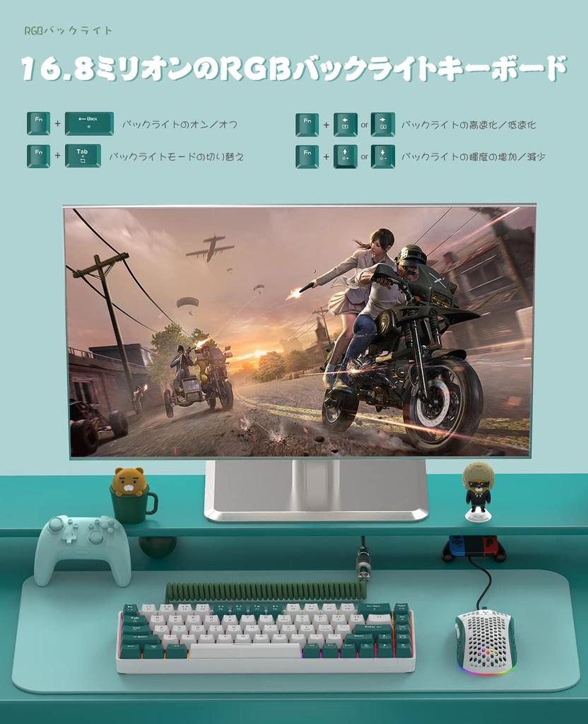 ZIYOU LANG T8 Mechanical Keyboard and Mouse Blue Gaming Keyboard and RGB Full Key Work from Mini 73 Coil Japanese Instruction Wired Laser Fingerprint