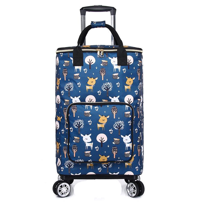 Stylish Insulated Foldable Shopping Cart with Universal Wheels