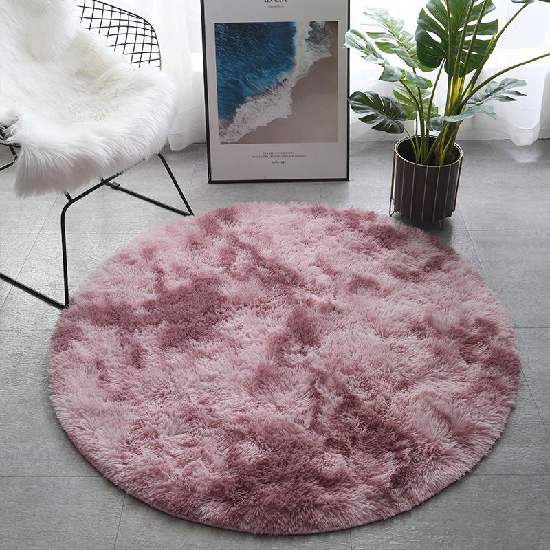 

Радужный плюшевый круглый ковер для спальни, лохматый круглый ковер, ковер для гостиной, журнального столика, пушистый домашний декор для девочки Diameter 140cm
