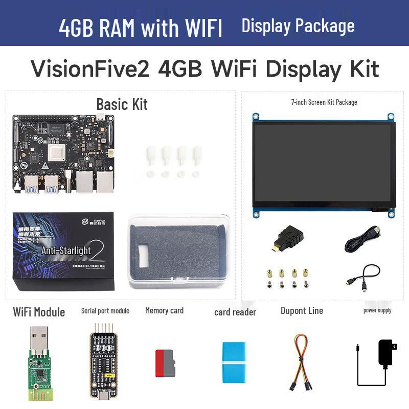 SaiFang VisionFive2 RISC-V con GPU 3D Integrata che Esegue Linux - Disponibili Kit Multipli