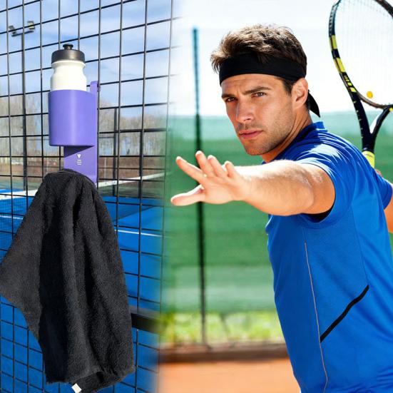 Paddle Tenis Su Şişesi Havlu Askısı 3D Baskılı Saha Kenarı Düzenleyici Su Şişesi Tutucu Tenis Maçları Oyuncular İçin Temel Aksesuar