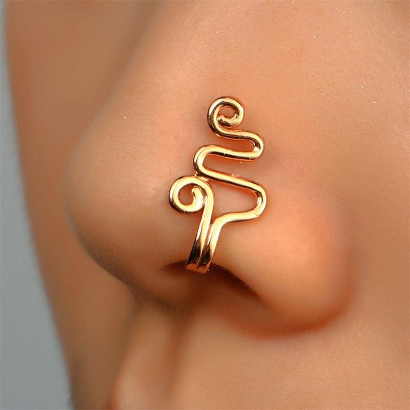 1Pc Non-Piercing Women And Girls Fake Nose Cuff Clip-On Nose Ring Nose Ring Cuffs